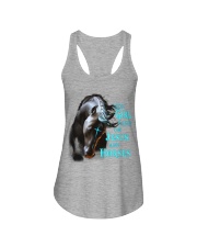 This Girl Runs On Jeses And Horses Blue Ladies Flowy Tank tile