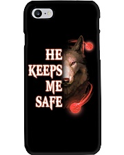 He Keeps Me Safe Red Light Phone Case tile