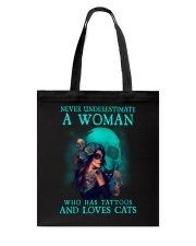 Cat Never Underestimate A Woman Tote Bag tile