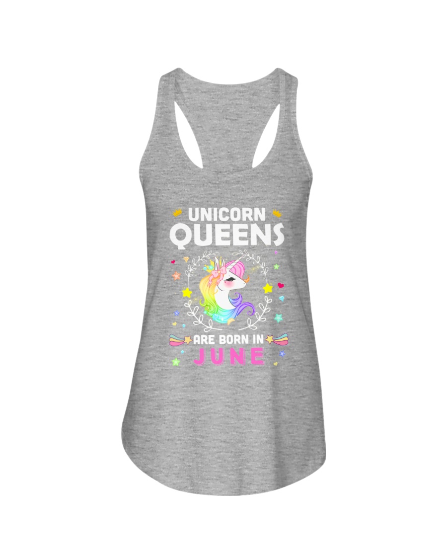 Unicorn Queens Are Born In June Ladies Flowy Tank