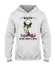 BAKING BECAUSE MURDER IS WRONG Hooded Sweatshirt tile