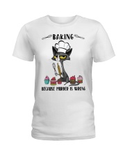 BAKING BECAUSE MURDER IS WRONG Ladies T-Shirt tile