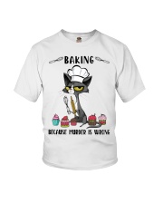 BAKING BECAUSE MURDER IS WRONG Youth T-Shirt tile