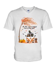 Dachshund It's The Most Beautiful Time V-Neck T-Shirt tile