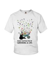 Gardening Easily Distracted By Gardening And Cats Youth T-Shirt tile