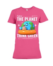 Save The Planet Think Green T-Shirts Premium Fit Ladies Tee tile