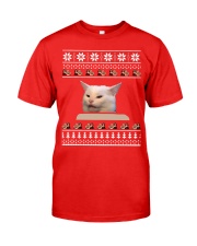 Cat Meme Woman Yelling At Table Christmas sweater Classic T-Shirt front