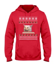 Cat Meme Woman Yelling At Table Christmas sweater Hooded Sweatshirt thumbnail