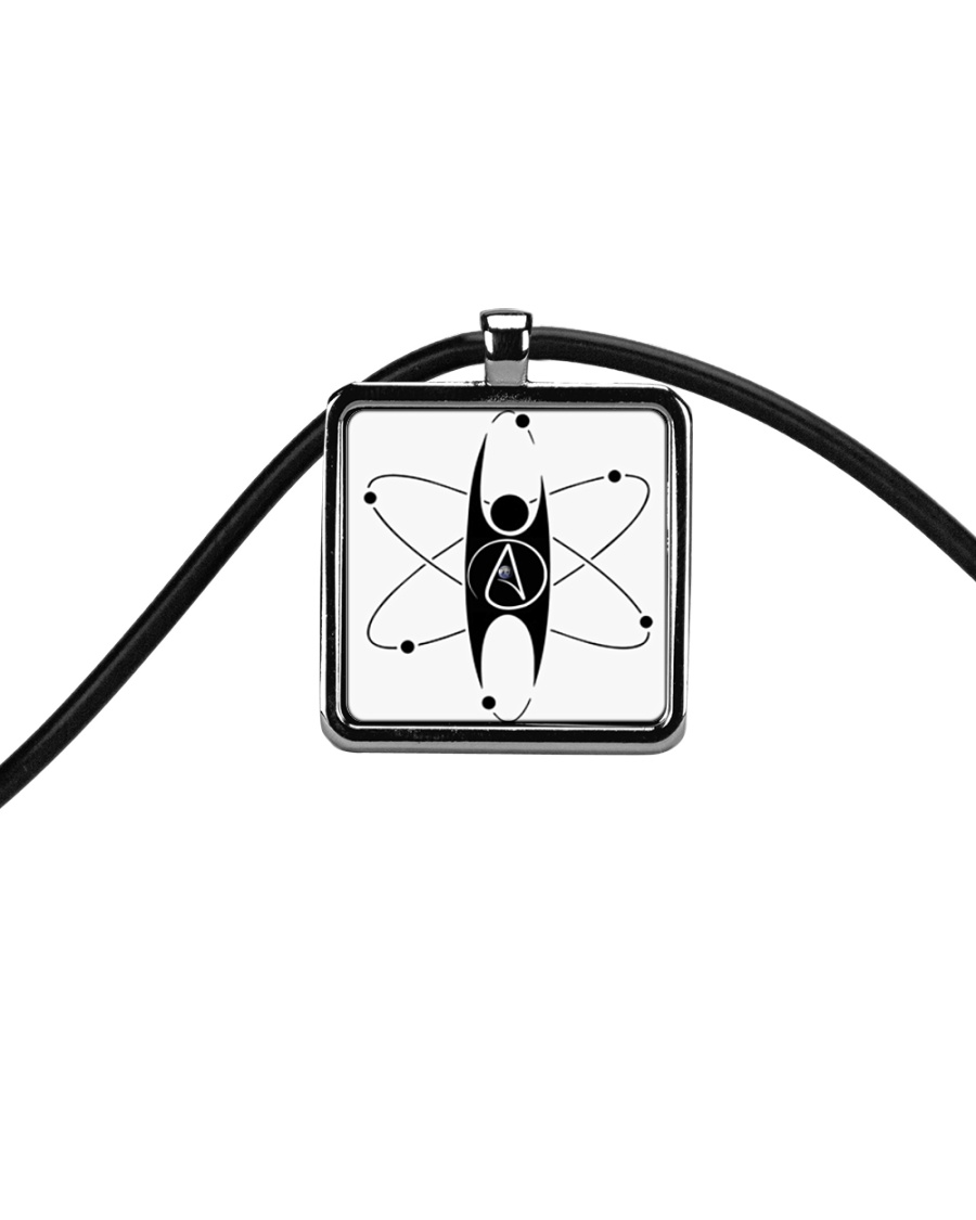 Atheist Pendant Cord Necklace Cord Rectangle Necklace