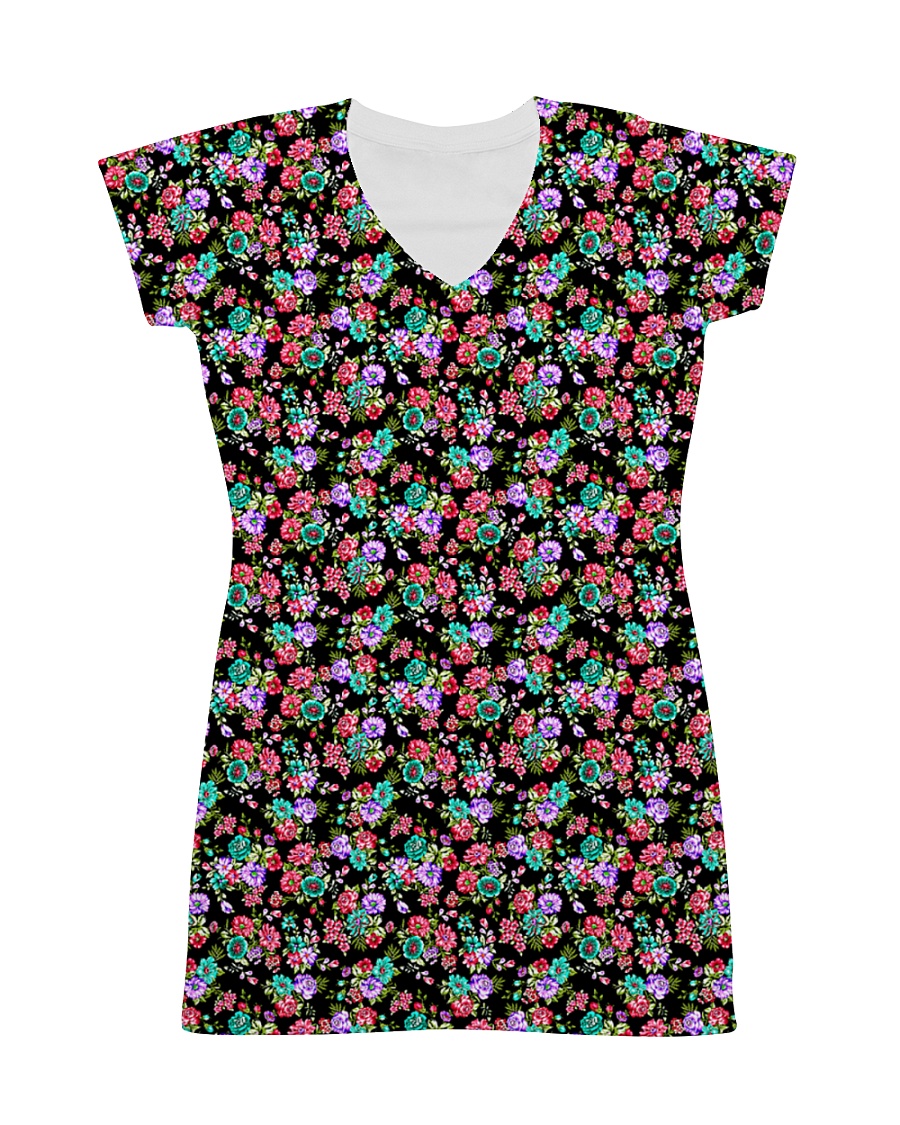 Cute Small Colorful Flowers All-over Dress