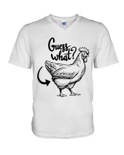 Guess What Chicken Funny V-Neck T-Shirt tile