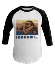 HHHHiii Funny Sloth Baseball Tee tile