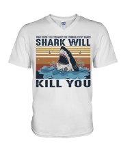 Shark Will Kill You V-Neck T-Shirt thumbnail