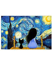 Girl And Cat Starry Night 17x11 Poster front