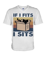 If I Fits I Sits V-Neck T-Shirt tile