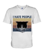 I Hate People V-Neck T-Shirt tile