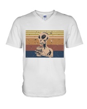 Beer And Alien V-Neck T-Shirt tile