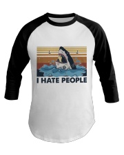 I Hate People Baseball Tee tile