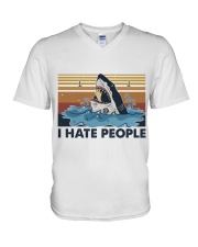 I Hate People V-Neck T-Shirt tile