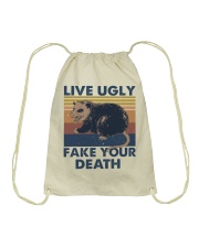 Live Ugly Fake Your Death Drawstring Bag tile
