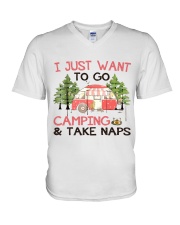 I Just Want To Go Camping V-Neck T-Shirt tile