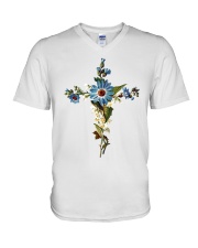 Cross Faith Flower V-Neck T-Shirt thumbnail