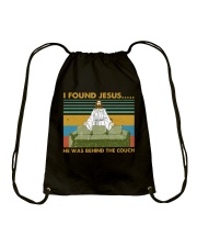I Found Jesus Drawstring Bag tile