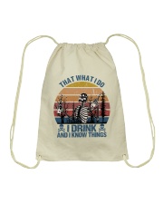 I Drink And I Know Things Drawstring Bag tile