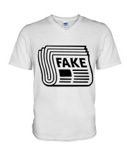 Newspaper Fake Funny Shirt V-Neck T-Shirt tile