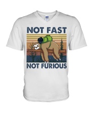 Not Fast Not Furious V-Neck T-Shirt tile