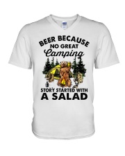 Beer Because No Great V-Neck T-Shirt thumbnail