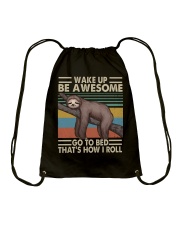 Wake Up Be Awesome Drawstring Bag tile