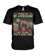 Wake Up Be Awesome V-Neck T-Shirt tile