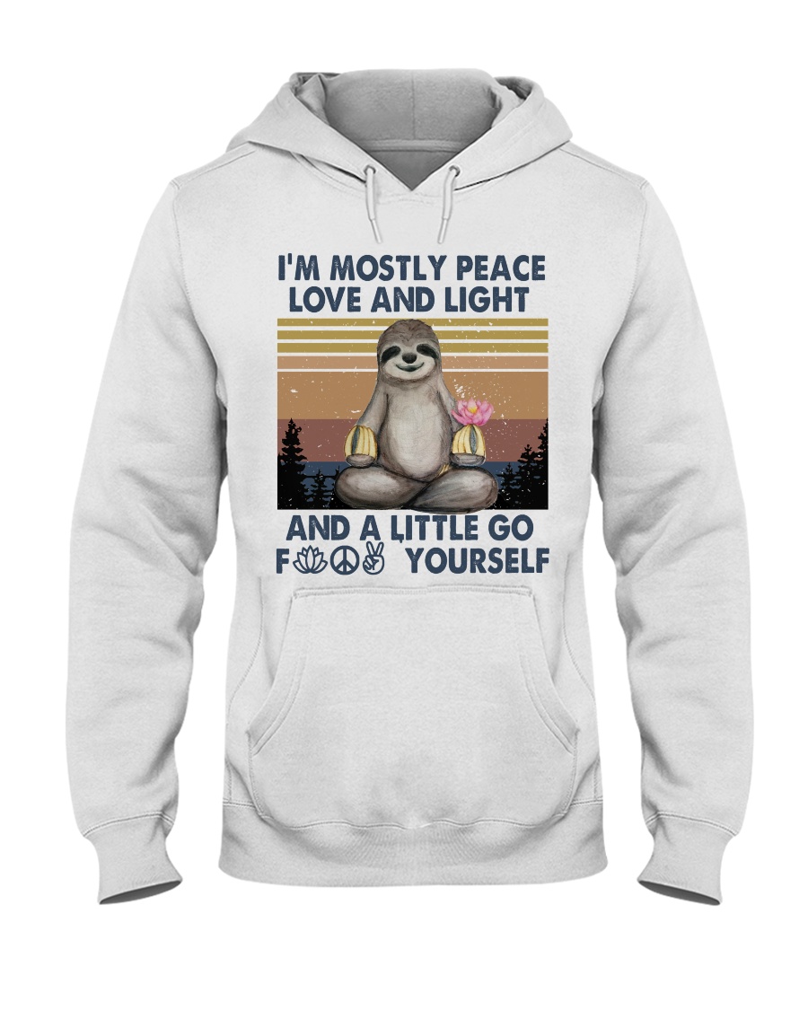 Im Mostly Peace Love Light Hooded Sweatshirt
