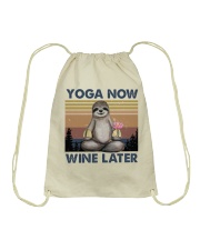 Yoga Now Wine Later Drawstring Bag tile