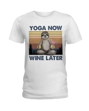 Yoga Now Wine Later Ladies T-Shirt tile
