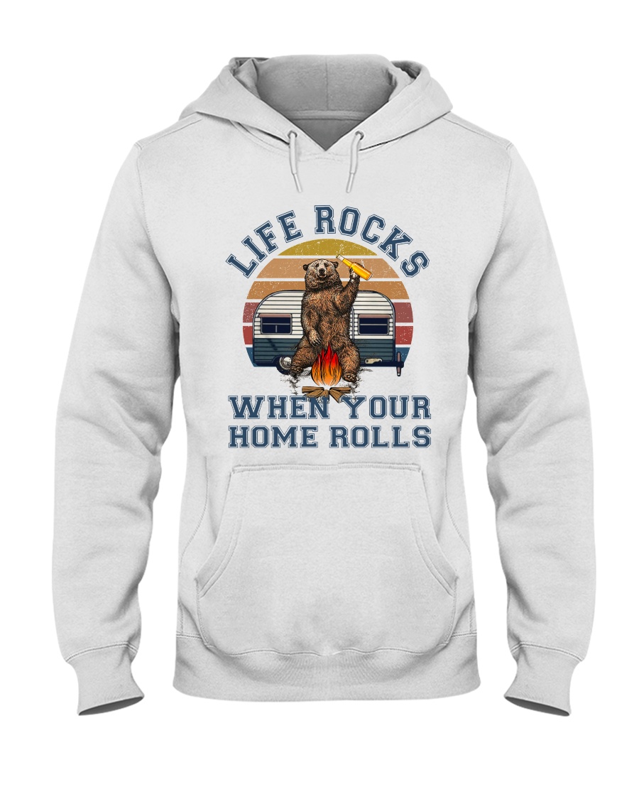 Life Rocks When Your Home Roll Hooded Sweatshirt