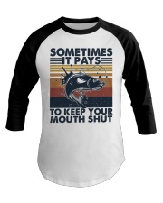 Keep Your Mouth Shut Baseball Tee tile