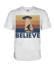 Believe Bigfoot V-Neck T-Shirt thumbnail