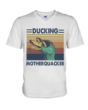 Ducking Motherquacker V-Neck T-Shirt tile