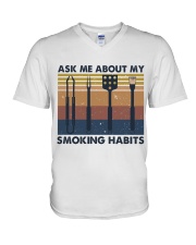 Ask Me About V-Neck T-Shirt tile