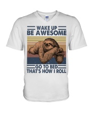 Wake Up Be Awesome V-Neck T-Shirt thumbnail
