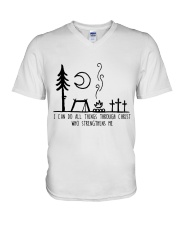I Can DO All Things V-Neck T-Shirt tile