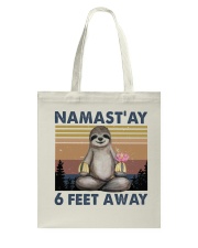 Namastay 6 Feet Away Tote Bag tile