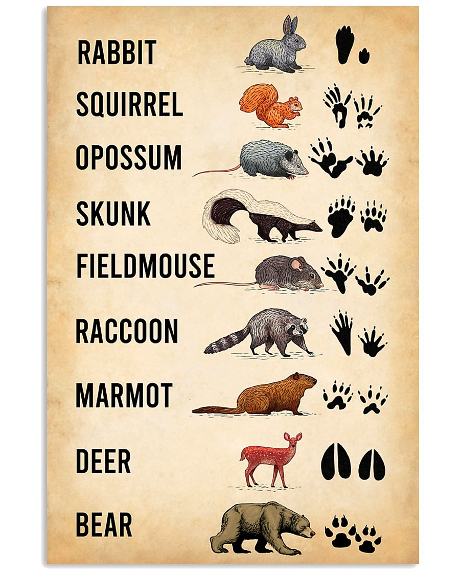 Woodland Animal Tracks 11x17 Poster