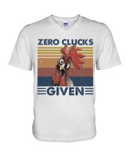 Zero Clucks Given V-Neck T-Shirt tile