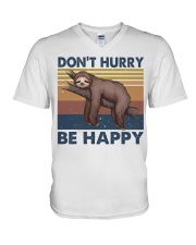 Dont Hurry Be Happy V-Neck T-Shirt tile