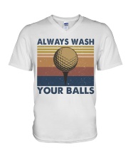 Always Wash Your Balls V-Neck T-Shirt tile