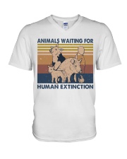 Animals Waiting For V-Neck T-Shirt tile