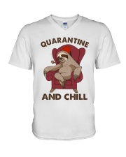 Quarantine And Chill V-Neck T-Shirt tile